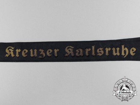 Kriegsmarine Kreuzer Karlsruhe Cap Tally Ribbon Obverse