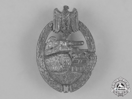 Panzer Assault Badge, in Silver, by F. Linden Obverse