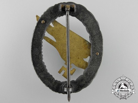 Luftwaffe Paratrooper Badge, by C. E. Juncker (in brass & zinc) Reverse