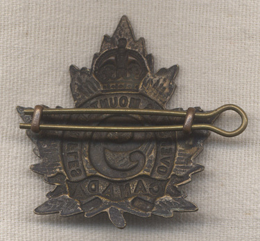 9th Mounted Rifle Battalion Other Ranks Cap Badge Reverse