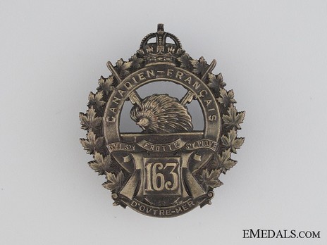 163rd Infantry Battalion Other Ranks Cap Badge Obverse