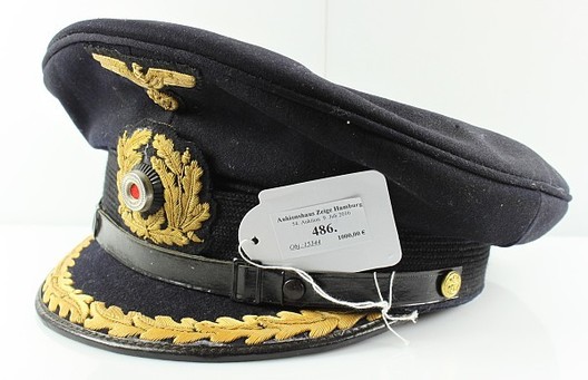 Kriegsmarine Blue Senior Officer Ranks Visor Cap Profile