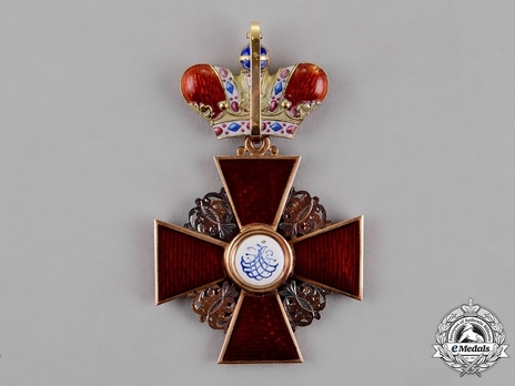 Order of St. Anne, Type II, Civil Division, II Class Cross (with Imperial Crown) Reverse