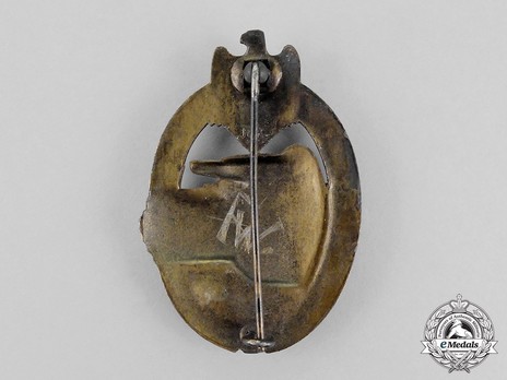 Panzer Assault Badge, in Bronze, by R. Karneth Reverse