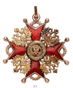 Order of Saint Stanislaus, Type II, Civil Division, II Class Badge (for non-christians)