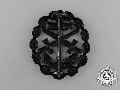 Naval Wound Badge, in Black (cut-out) Reverse