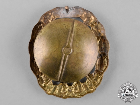 Wound Badge, in Gold (cut-out, screwback) Reverse