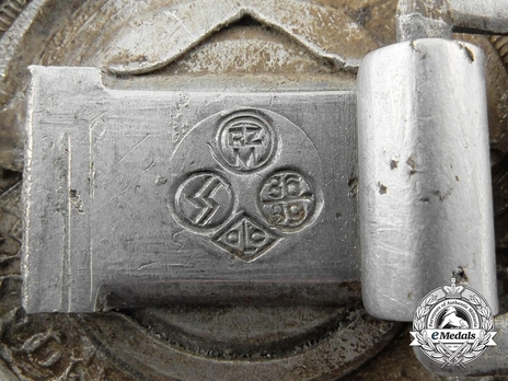 Allgemeine SS Officer's Belt Buckle, by Overhoff & Cie. (aluminum) Maker Mark