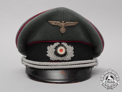 German Army Smoke & Chemical Officer's Visor Cap Front