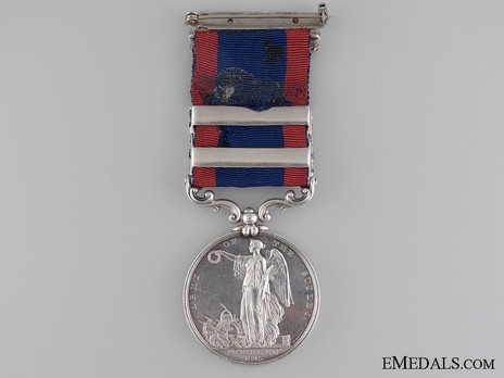 Silver Medal (for the Battle of Moodkee, with 2 clasps) Reverse