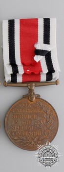Bronze Medal (with "LONG SERVICE" clasp, 1937-1948) Reverse
