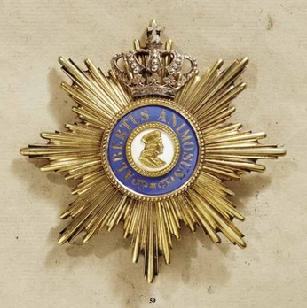 Albert Order, Type II, Civil Division, Golden Grand Cross Breast Star (with crown) Obverse