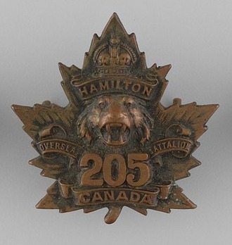 205th Infantry Battalion Other Ranks Cap Badge Obverse