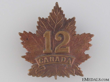 12th Infantry Battalion Other Ranks Cap Badge Obverse