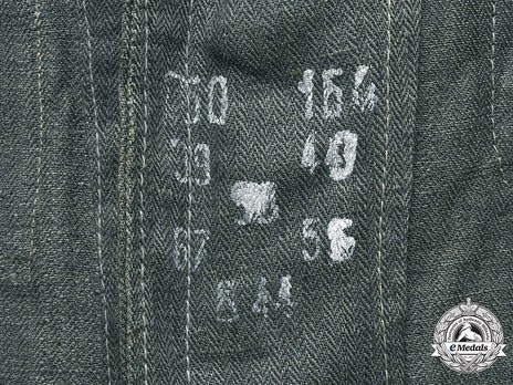 German Army Denim Field Tunic Without Pleats (EM version) Stamp Detail
