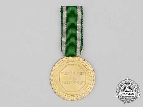Decoration for Art and Science, Type V, Gold Medal with Crown (with laurel wreath) Reverse