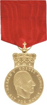 H.M. The Kings Commemorative Medal, I Class (with crown Harald V) Obverse