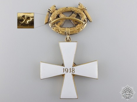 Order of the Cross of Liberty, Military Division, II Class Commander (1918) Reverse