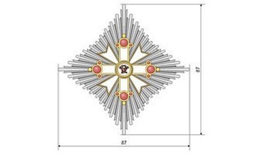 Military Order of Viesturs, I Class Breast Star, Civil Division Obverse