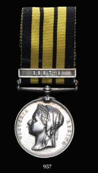 East and West Africa Medal, Silver Medal (with "1887-8" clasp)