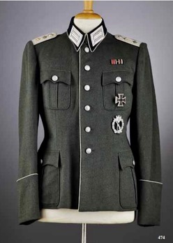 German Army Infantry Officer's Piped Field Tunic Obverse