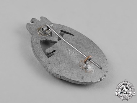 Panzer Assault Badge, in Silver, by F. Linden Reverse