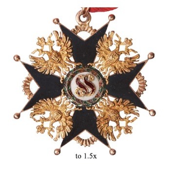Order of Saint Stanislaus, Type II, Civil Division, III Class Cross (black enamel)