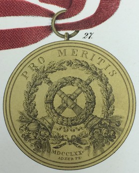 Medal Pro Meritis, Type I, in Gold Reverse