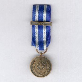 Miniature Bronze Medal (for Afghanistan, with "ISAF" clasp)  Obverse