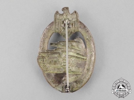 Panzer Assault Badge, in Silver, by A. Scholze Reverse