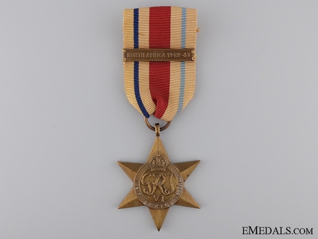 Bronze Star (with "NORTH AFRICA 1942-43" clasp) Obverse