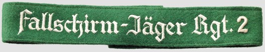 Luftwaffe Fallschirm-Jäger Rgt. 2 Cuff Title (EM version) Obverse