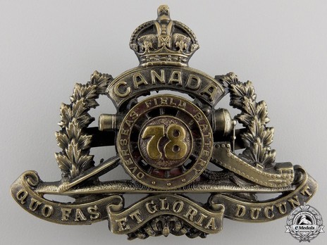78th Overseas Field Battery Other Ranks Cap Badge Obverse