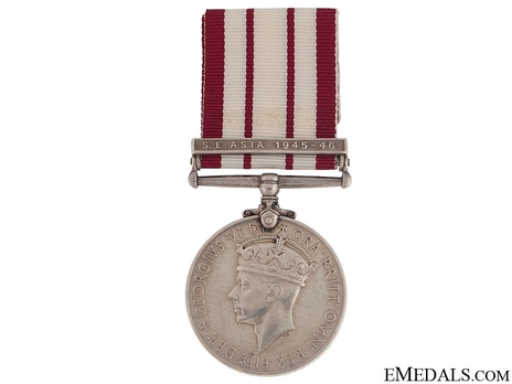 Silver Medal (with “S.E. ASIA 1945-46” clasp) (1949-1952) Obverse