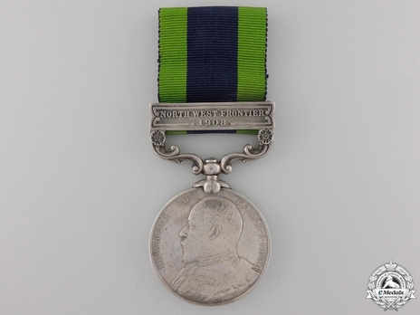 Silver Medal (with "NORTH WEST FRONTIER 1908" clasp) Obverse