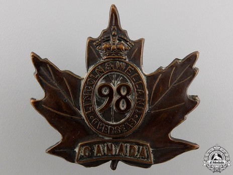 98th Infantry Battalion Other Ranks Cap Badge Obverse