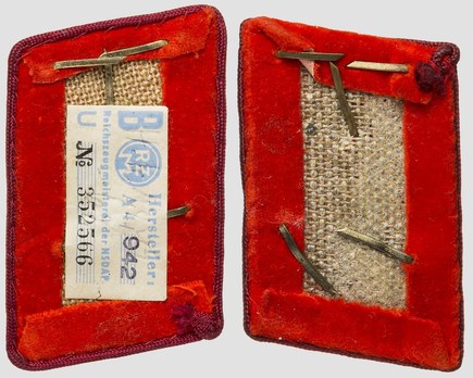 NSDAP Dienstleiter Type IV Gau Level Collar Tabs Reverse
