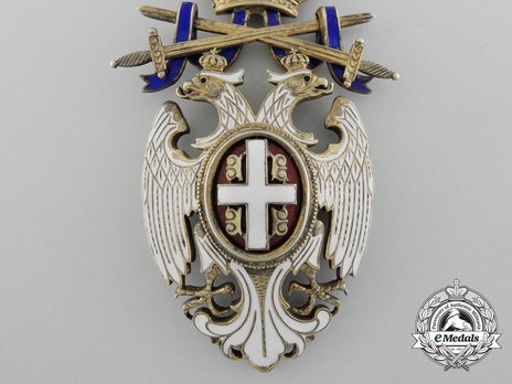 Order of the White Eagle, Type II, Military Division, II Class (with oak leaf) Obverse