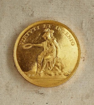 Medal for Art and Science "VIRTUTI ET INGENIO", Type I, in Gold, Small Reverse