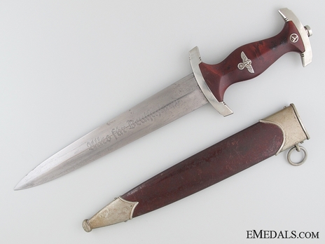 SA Standard Service Dagger by C. Wüsthof (maker marked) Obverse with Scabbard