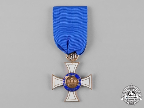 Order of the Crown, Civil Division, Type II, III Class Cross (with jubilee number, in gold) Obverse