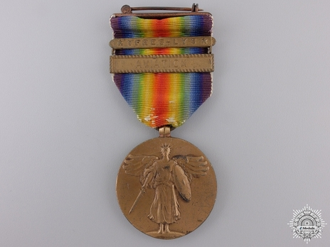 Bronze Medal (with Army "YPRES-LYS" and Navy "AVIATION" clasp) Obverse
