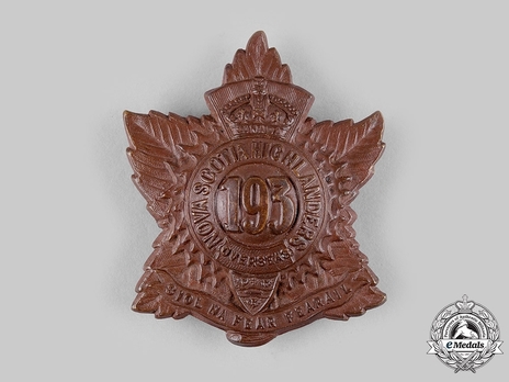193rd Infantry Battalion Other Ranks Glengarry Badge Obverse