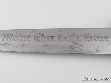 Allgemeine SS M33 Personalised Service Dagger (by Gottlieb Hammesfahr; numbered & named) Etching Detail