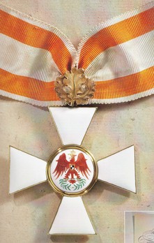 Order of the Red Eagle, Type V, Civil Division, I Class Cross (with oak leaves, in gold) Obverse