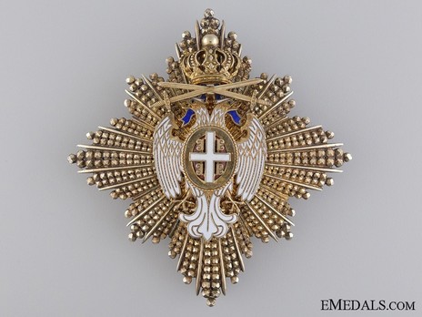 Order of the White Eagle, Type III, Military Division, I Class Breast Star Obverse