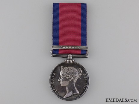 Silver Medal (with "CORUNNA" clasp) Obverse