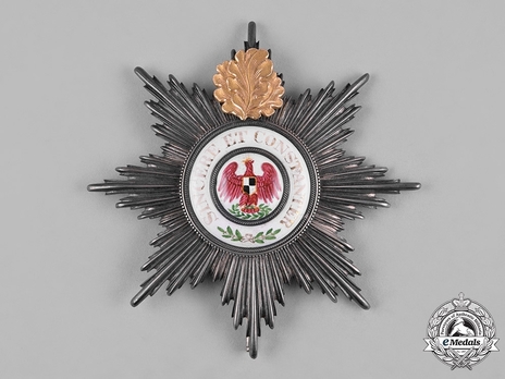 Order of the Red Eagle, Civil Division, I Class Breast Star (with oak leaves, with smooth rays) Obverse