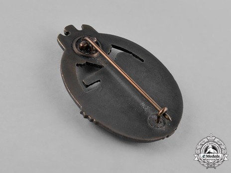 Panzer Assault Badge, in Bronze, by H. Aurich Reverse