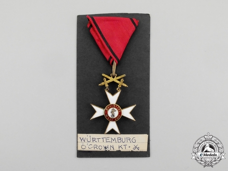Order of the Württemberg Crown, Military Division, Knight's Cross (in silver gilt) Reverse